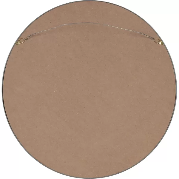 imageKate and Laurel Travis Round Wood Wall Mirror 315quot Diameter White Modern Wall Dcor AccentGrey