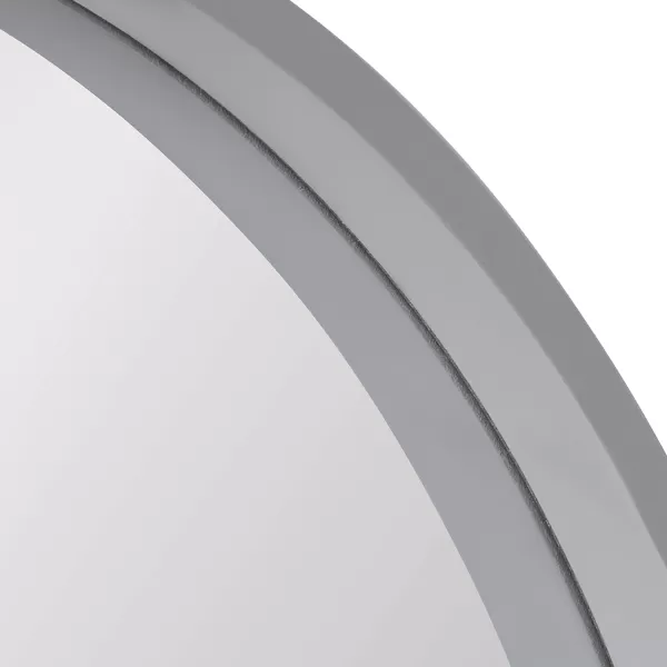 imageKate and Laurel Travis Round Wood Wall Mirror 315quot Diameter White Modern Wall Dcor AccentGrey