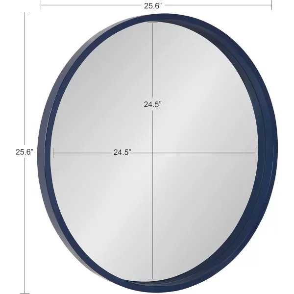 imageKate and Laurel Travis Round Wood Wall Mirror 315quot Diameter White Modern Wall Dcor AccentNavy Blue