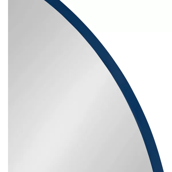 imageKate and Laurel Travis Round Wood Wall Mirror 315quot Diameter White Modern Wall Dcor AccentNavy Blue