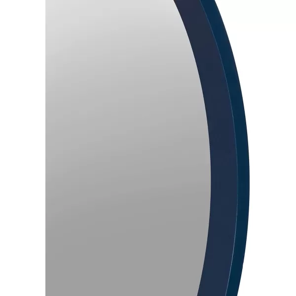 imageKate and Laurel Travis Round Wood Wall Mirror 315quot Diameter White Modern Wall Dcor AccentNavy Blue