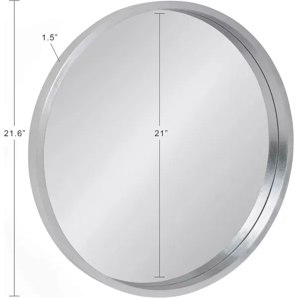 imageKate and Laurel Travis Round Wood Wall Mirror 315quot Diameter White Modern Wall Dcor AccentSilver