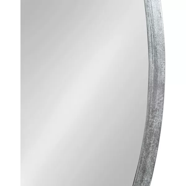 imageKate and Laurel Travis Round Wood Wall Mirror 315quot Diameter White Modern Wall Dcor AccentSilver