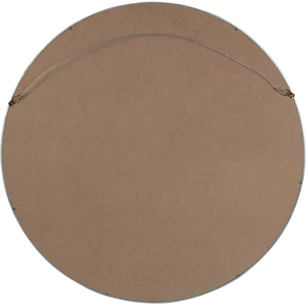 imageKate and Laurel Travis Round Wood Wall Mirror 315quot Diameter White Modern Wall Dcor AccentSilver
