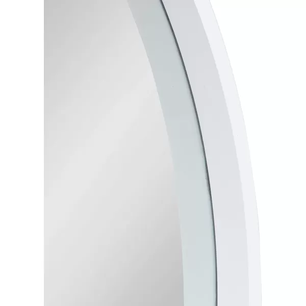 imageKate and Laurel Travis Round Wood Wall Mirror 315quot Diameter White Modern Wall Dcor AccentWhite