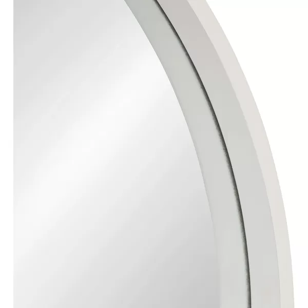 imageKate and Laurel Travis Round Wood Wall Mirror 315quot Diameter White Modern Wall Dcor AccentWhite