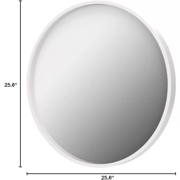 imageKate and Laurel Travis Round Wood Wall Mirror 315quot Diameter White Modern Wall Dcor AccentWhite