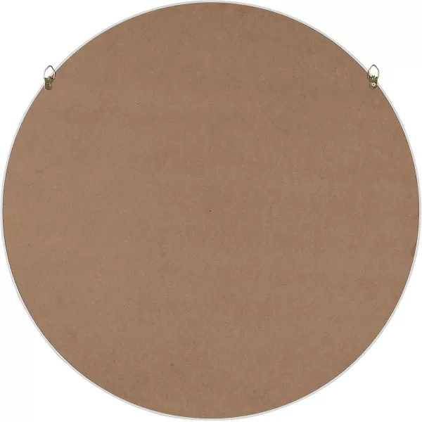 imageKate and Laurel Travis Round Wood Wall Mirror 315quot Diameter White Modern Wall Dcor AccentWhite
