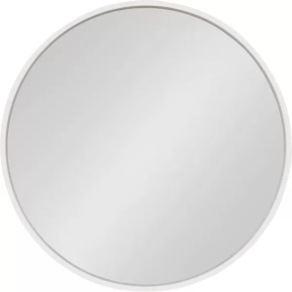 imageKate and Laurel Travis Round Wood Wall Mirror 315quot Diameter White Modern Wall Dcor AccentWhite