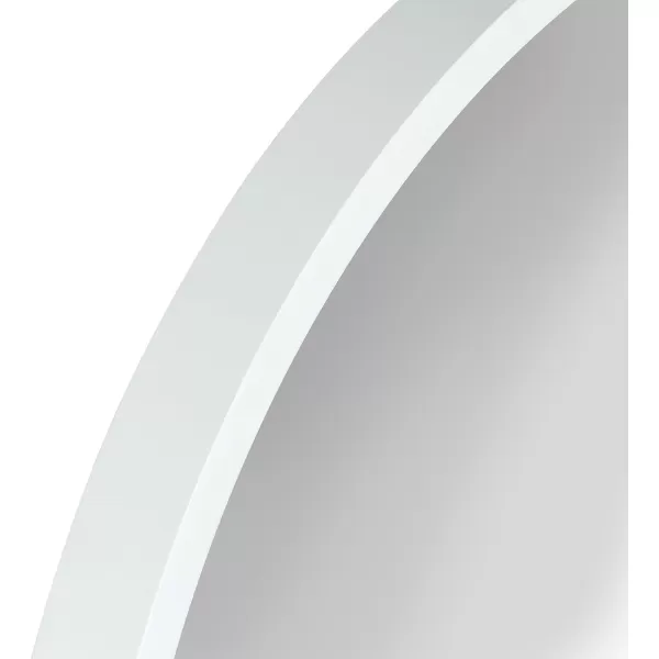 imageKate and Laurel Travis Round Wood Wall Mirror 315quot Diameter White Modern Wall Dcor AccentWhite