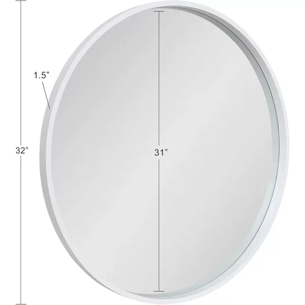 imageKate and Laurel Travis Round Wood Wall Mirror 315quot Diameter White Modern Wall Dcor AccentWhite