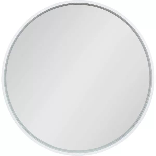 imageKate and Laurel Travis Round Wood Wall Mirror 315quot Diameter White Modern Wall Dcor AccentWhite