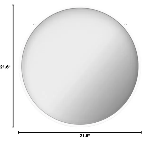 imageKate and Laurel Travis Round Wood Wall Mirror 315quot Diameter White Modern Wall Dcor AccentWhite