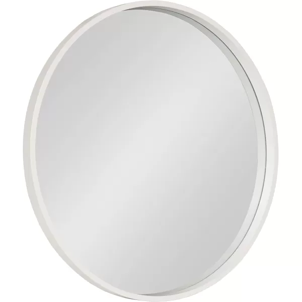 imageKate and Laurel Travis Round Wood Wall Mirror 315quot Diameter White Modern Wall Dcor AccentWhite