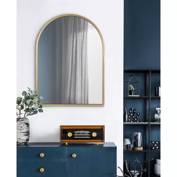 imageKate and Laurel Valenti Modern Arched Wall Mirror 24 x 32 Gold Vibrant Decorative Mirror for Wall