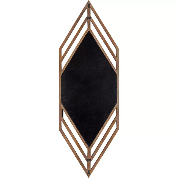 imageKate and Laurel Vayga Bohemian Geometric Decorative Wall Mirror 14 x 42 White Modern Hexagon Mirror with Nordic Inspired Frame for Scandinavian Wall DecorNatural