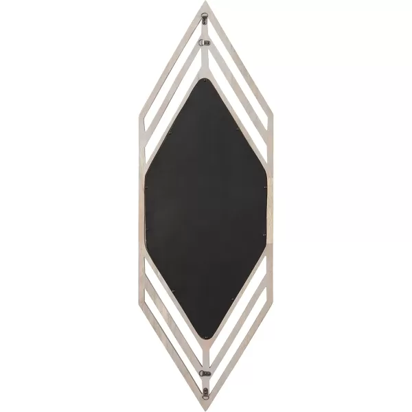 imageKate and Laurel Vayga Bohemian Geometric Decorative Wall Mirror 14 x 42 White Modern Hexagon Mirror with Nordic Inspired Frame for Scandinavian Wall DecorWhite