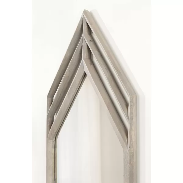 imageKate and Laurel Vayga Bohemian Geometric Decorative Wall Mirror 14 x 42 White Modern Hexagon Mirror with Nordic Inspired Frame for Scandinavian Wall DecorWhite