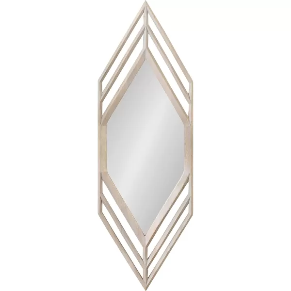 imageKate and Laurel Vayga Bohemian Geometric Decorative Wall Mirror 14 x 42 White Modern Hexagon Mirror with Nordic Inspired Frame for Scandinavian Wall DecorWhite