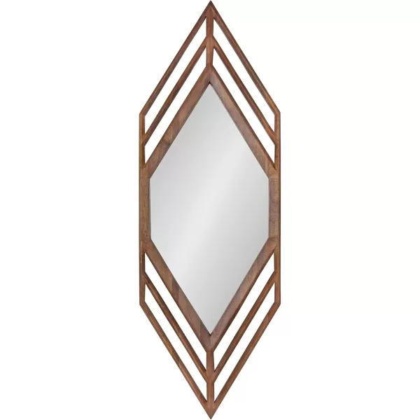 imageKate and Laurel Vayga Bohemian Geometric Decorative Wall Mirror 14 x 42 White Modern Hexagon Mirror with Nordic Inspired Frame for Scandinavian Wall DecorNatural