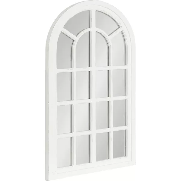 imageKate and Laurel Boldmere Rustic Windowpane Wall Mirror 22 x 38 Rustic White FarmhouseInspired Home DecorWhite