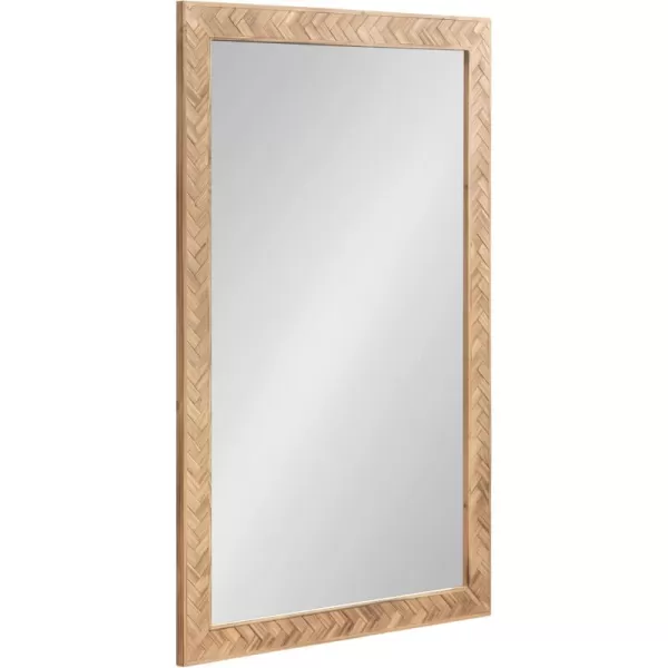 imageKate and Laurel Braywood Modern Pieced Wood Rectangle Mirror 24 x 36 Rustic Brown Decorative Rectangular Mirror for Use as Coastal Bathroom Mirror for Over Sink or Statement Bedroom Mirror