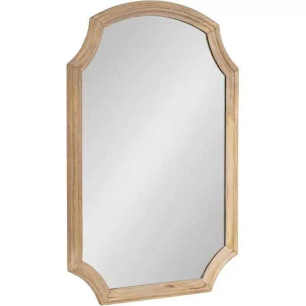 imageKate and Laurel Carlow Vintage Wood Scalloped Arch Mirror 23 x 32 Natural Wood Traditional Decorative Arched Mirror for Use as Vanity Bathroom Mirror or Scallop Entryway Mirror