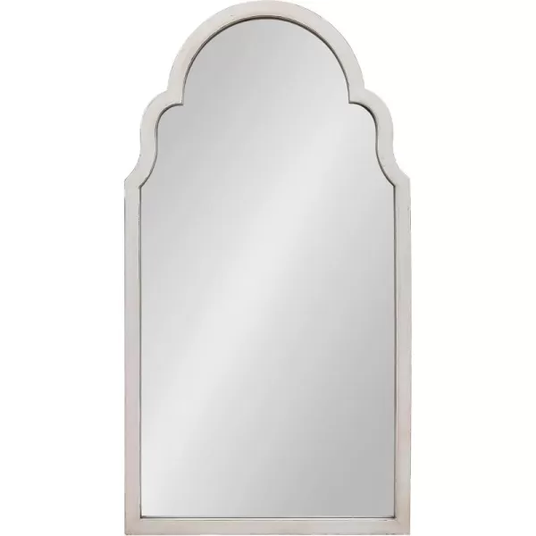 imageKate and Laurel Damara Moroccan Style Hand Painted Arch Mirror with Reclaimed Wood 26x48 Antique White