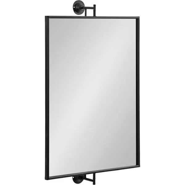 imageKate and Laurel Darbridge Farmhouse Rectangle Pivot Mirror 24 x 40 Black Vintage Adjustable Rectangular Bathroom Wall Mirror for Use Horizontally or VerticallyBlack