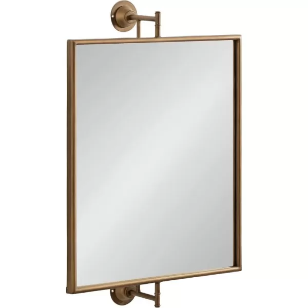 imageKate and Laurel Darbridge Farmhouse Rectangle Pivot Mirror 24 x 40 Black Vintage Adjustable Rectangular Bathroom Wall Mirror for Use Horizontally or VerticallyGold