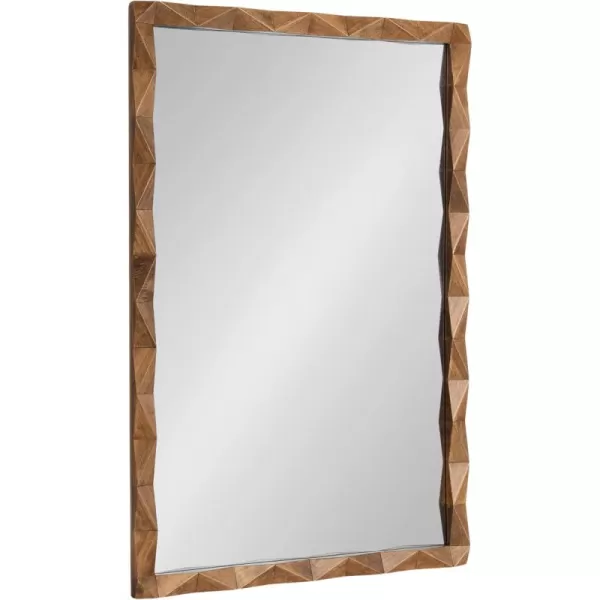imageKate and Laurel Endicott Modern Geometric Rectangle Wall Mirror 24 x 36 Black Rectangular Dimensional Pieced Wood Mirror for Use as Bathroom Mirror for Over Sink or Cute Nursery MirrorRustic Brown