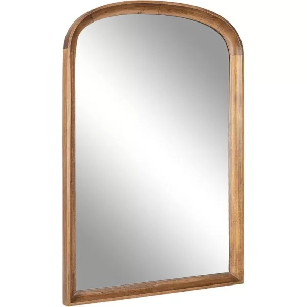 imageKate and Laurel Hatherleigh Modern Arched Wooden Wall Mirror 24 x 36 Gold Decorative Wood Basket Arch Mirror for Use in Bathroom Entryway or BedroomRustic Brown