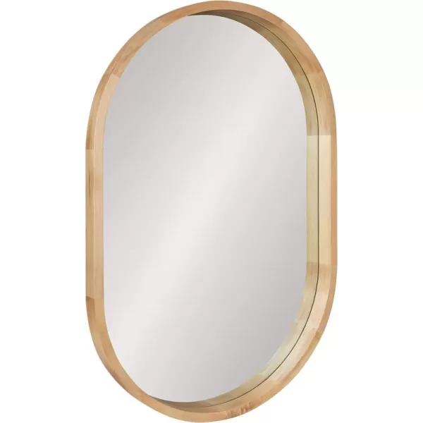 imageKate and Laurel Hutton Modern Capsule Wall Mirror 24 X 36 Walnut Midcentury Decorative Mirror for WallNatural