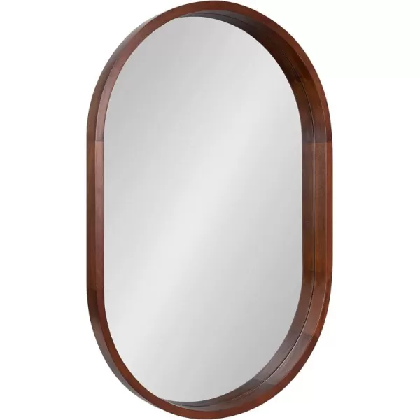 imageKate and Laurel Hutton Modern Capsule Wall Mirror 24 X 36 Walnut Midcentury Decorative Mirror for WallWalnut Brown