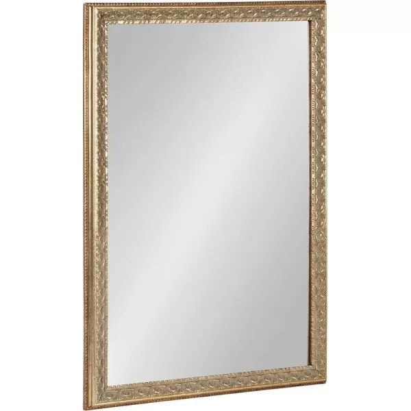 imageKate and Laurel Johann Traditional Rectangular Ornate Wall Mirror 20 x 30 Antique Gold Vintage Rectangle Vanity Mirror for Use as Bathroom Mirror for Over Sink or Refined Entryway MirrorGold
