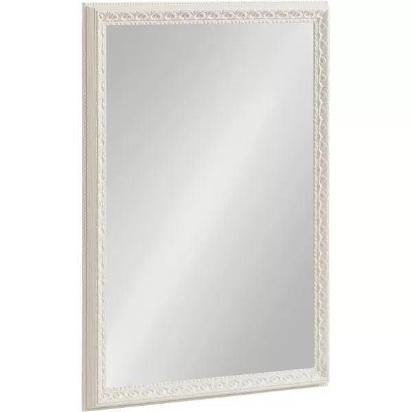 imageKate and Laurel Johann Traditional Rectangular Ornate Wall Mirror 20 x 30 Antique Gold Vintage Rectangle Vanity Mirror for Use as Bathroom Mirror for Over Sink or Refined Entryway MirrorWhite