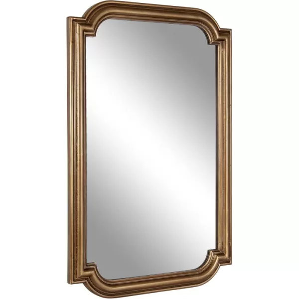 imageKate and Laurel Kinsman Traditional Glam Scalloped Wall Mirror for Vintage Home Dcor 24x36 GoldGold