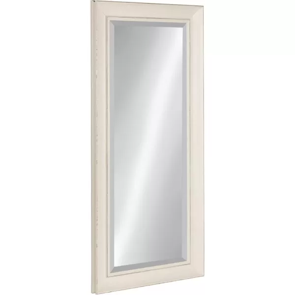 imageKate and Laurel Macon Framed Wall Panel Beveled Mirror 16x36 Distressed Soft White