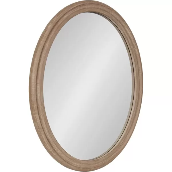 imageKate and Laurel Mansell Oval Wall Mirror 24 x 30 Rustic Brown Rustic Farmhouse Wooden Mirror with Modern Oval ShapeBrown
