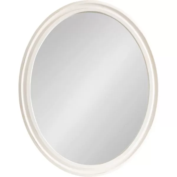 imageKate and Laurel Mansell Oval Wall Mirror 24 x 30 Rustic Brown Rustic Farmhouse Wooden Mirror with Modern Oval ShapeWhite