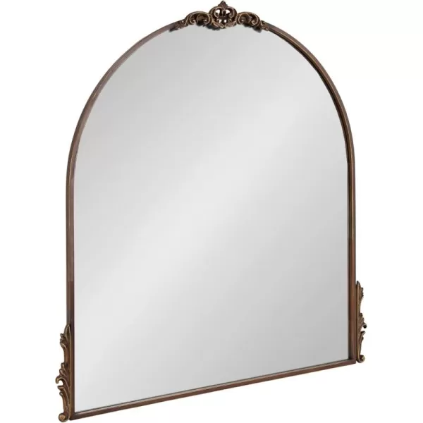 imageKate and Laurel Myrcelle Ornate Vintage Arched Mirror 30 x 32 Bronze Decorative Wide Arch Mirror for Use as Fireplace Mantel Mirror or Bathroom Mirror for Over Sink