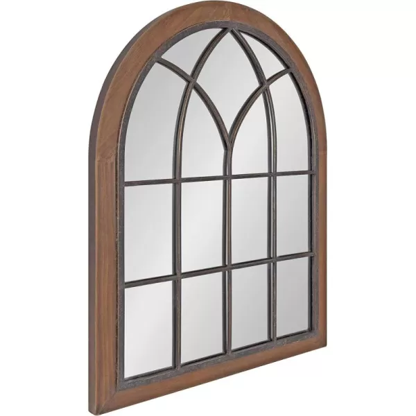 imageKate and Laurel Nola Classic Arch Wood Framed Wall Mirror 22 x 28 Rustic Brown ShabbyChic Farmhouse Wall DecorBrown