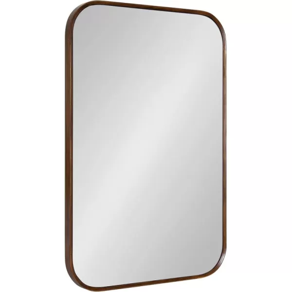 imageKate and Laurel Nordlund Modern Wood Framed Wall Mirror 23 x 35 Walnut Brown Chic Decorative Beechwood Mirror with Rounded Corners for Transitional Wall DecorWalnut Brown