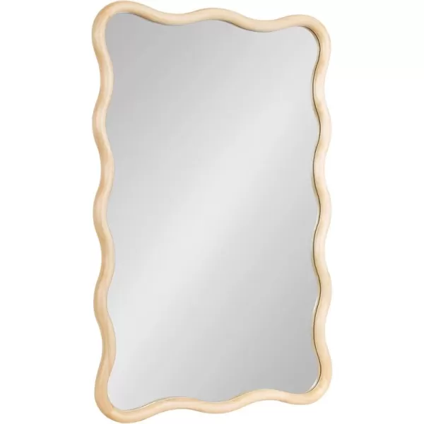 imageKate and Laurel Talma Modern Scalloped Rectangle Wall Mirror 24 x 36 Black Rectangular Wavy Mirror for Use as Bathroom Mirror for Over Sink or Cute Nursery MirrorNatural
