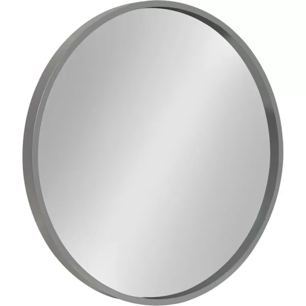 imageKate and Laurel Travis Round Wood Wall Mirror 315quot Diameter White Modern Wall Dcor AccentGrey