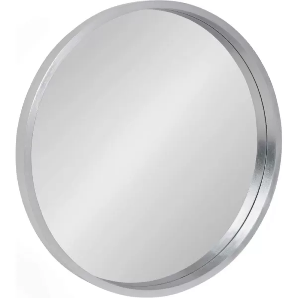imageKate and Laurel Travis Round Wood Wall Mirror 315quot Diameter White Modern Wall Dcor AccentSilver