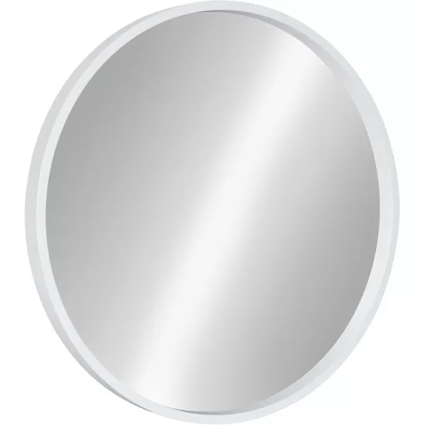 imageKate and Laurel Travis Round Wood Wall Mirror 315quot Diameter White Modern Wall Dcor AccentWhite