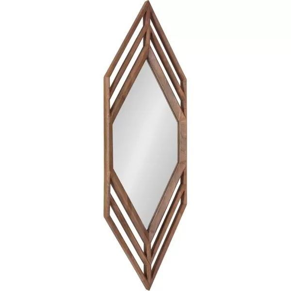 imageKate and Laurel Vayga Bohemian Geometric Decorative Wall Mirror 14 x 42 White Modern Hexagon Mirror with Nordic Inspired Frame for Scandinavian Wall DecorNatural