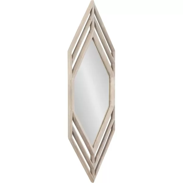 imageKate and Laurel Vayga Bohemian Geometric Decorative Wall Mirror 14 x 42 White Modern Hexagon Mirror with Nordic Inspired Frame for Scandinavian Wall DecorWhite