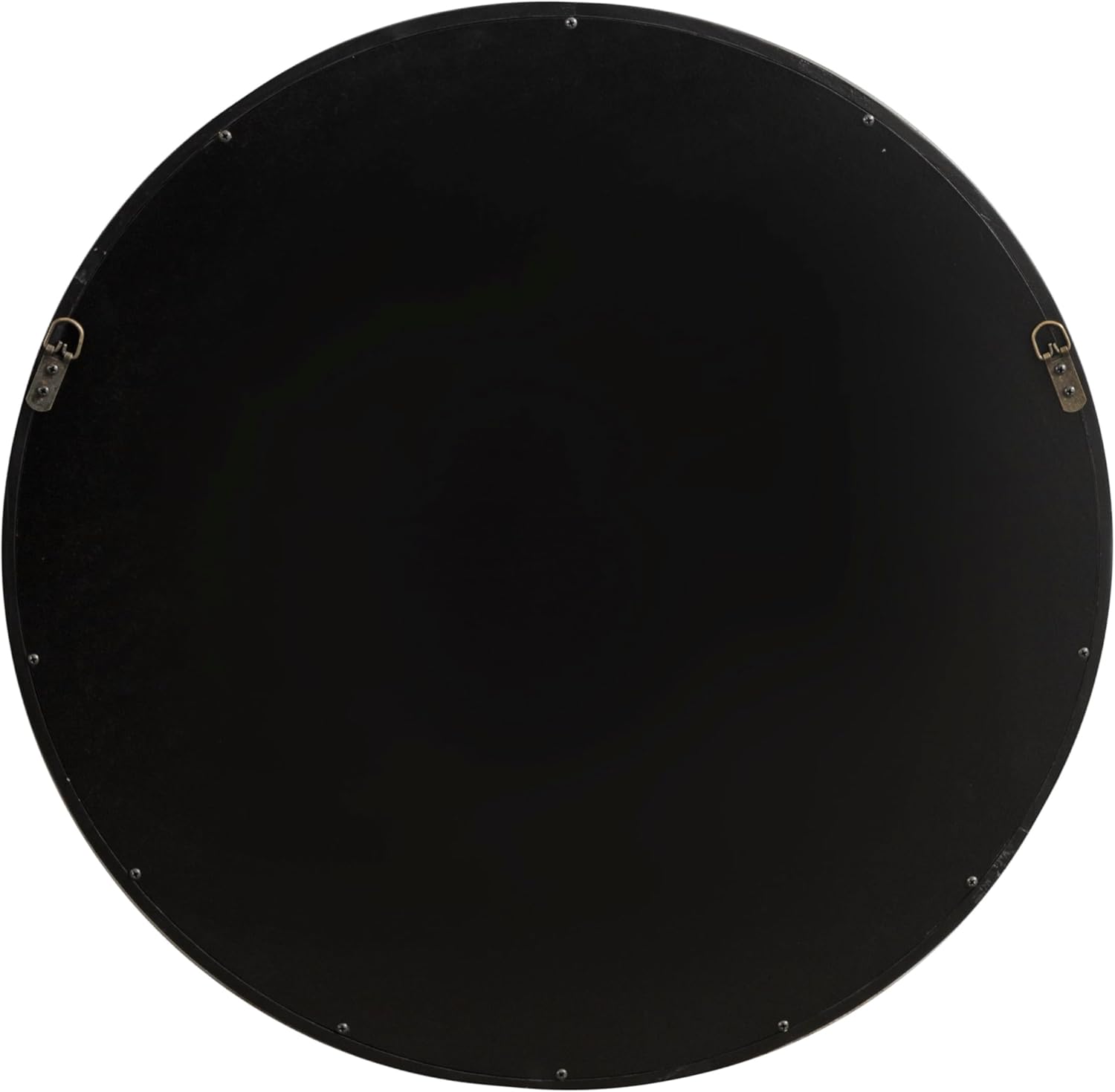 imageKate and Laurel Occonor Vintage Wooden Round Mirror 28 Inch Diameter Natural Brown Rustic Farmhouse Circle Wall Mirror with Geometric Shape and Lightly Distressed FinishBlack